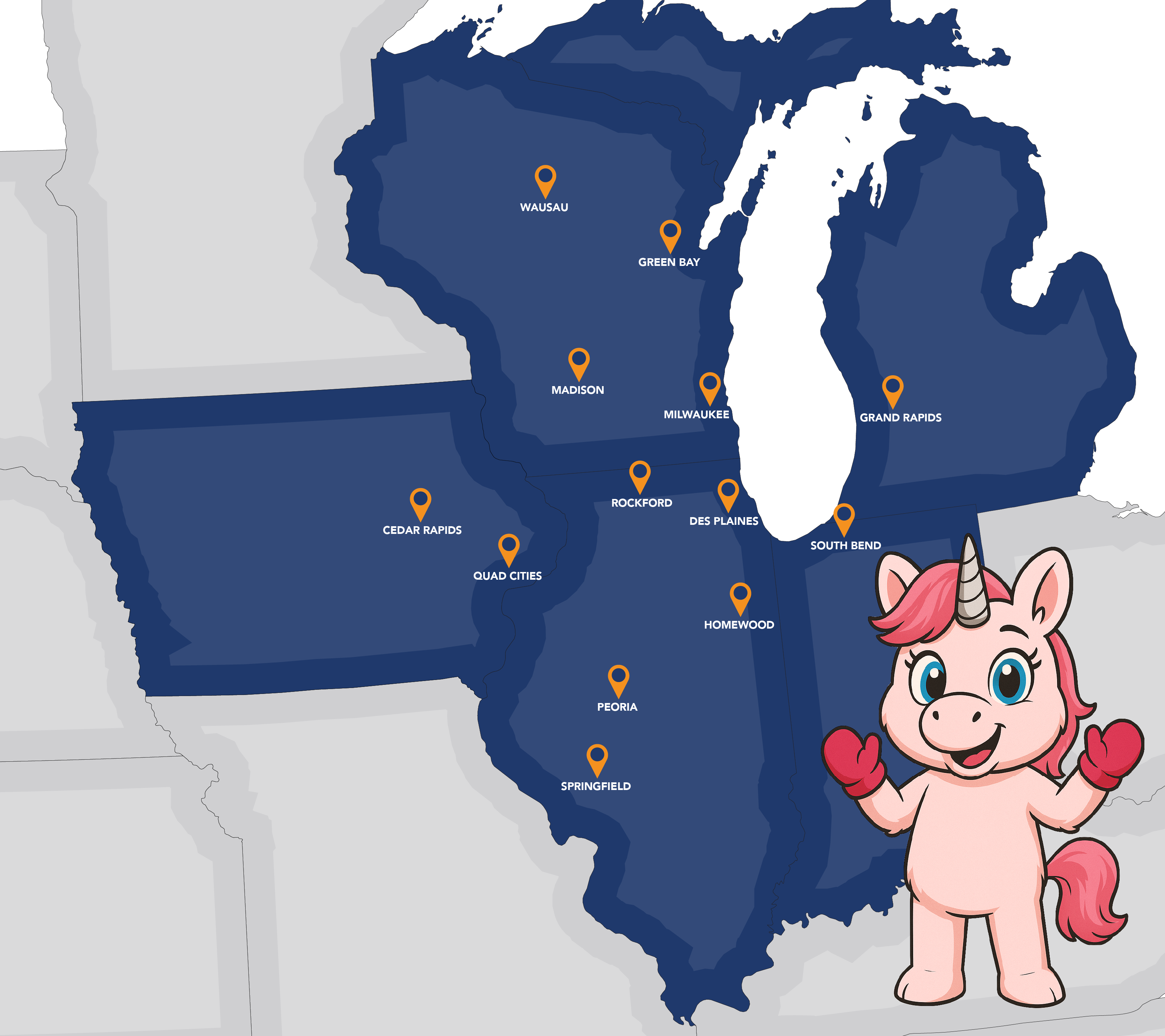 Map of Feldco locations